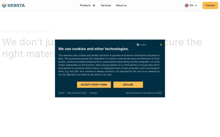 Screenshot of hersta.de