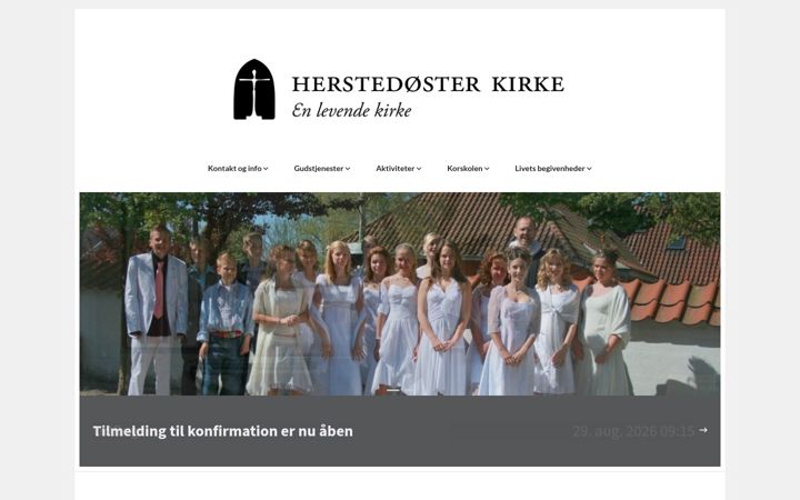 Screenshot of herstedosterkirke.dk