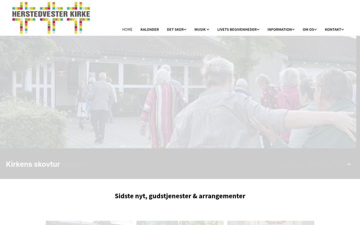 Screenshot von herstedvesterkirke.dk