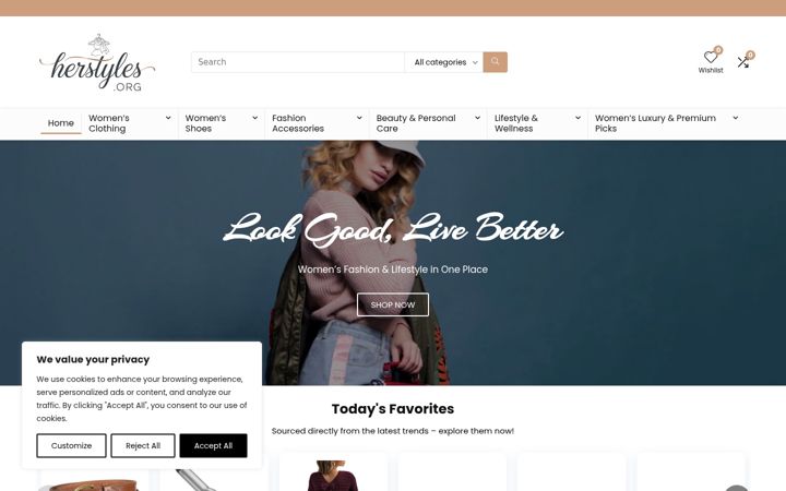 Screenshot of herstyles.org