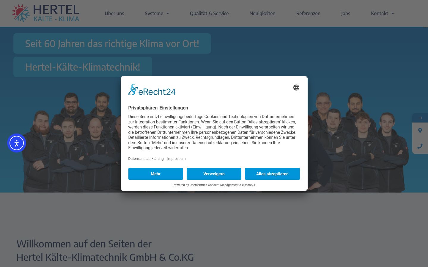 Screenshot del banner di consenso mostrato prima di qualsiasi interazione
