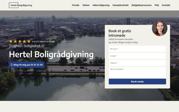 Screenshot of hertelbolig.dk