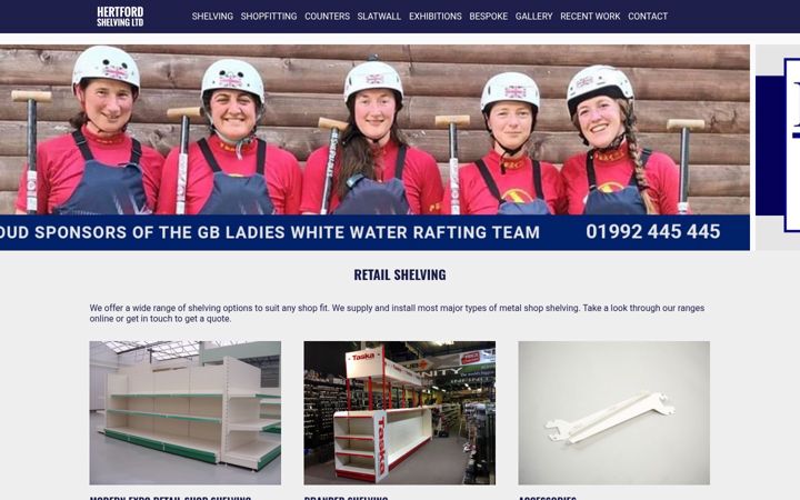 Screenshot of hertfordshelving.co.uk