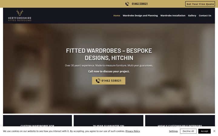Screenshot of hertfordshirefittedbedrooms.co.uk
