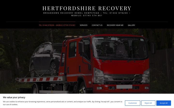 Screenshot of hertfordshirerecovery.co.uk