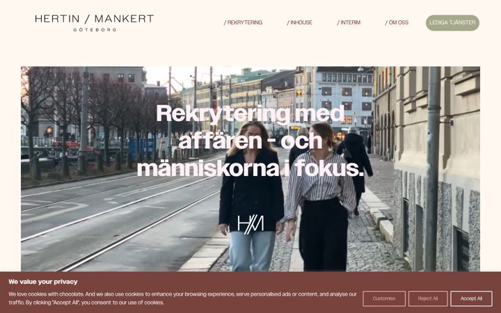 Screenshot of hertinmankert.se