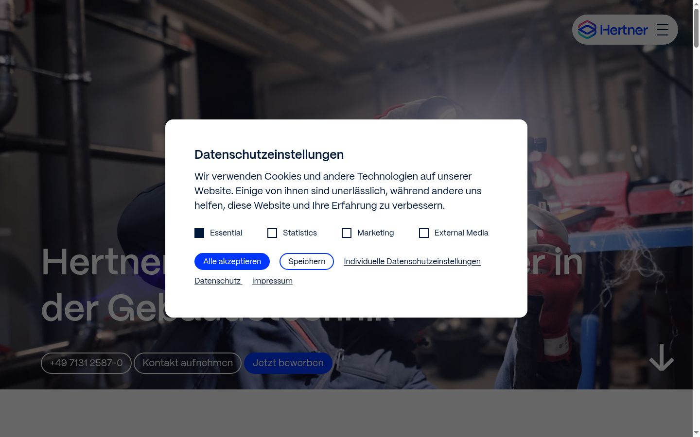 Captura de ecrã do banner de consentimento apresentado antes de qualquer interação