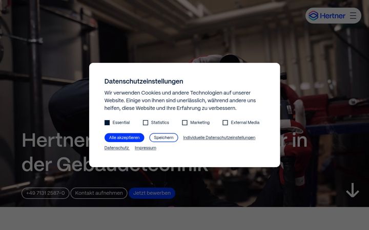 Screenshot of hertner.de