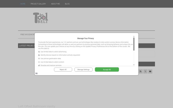 Screenshot of hertoolbelt.com