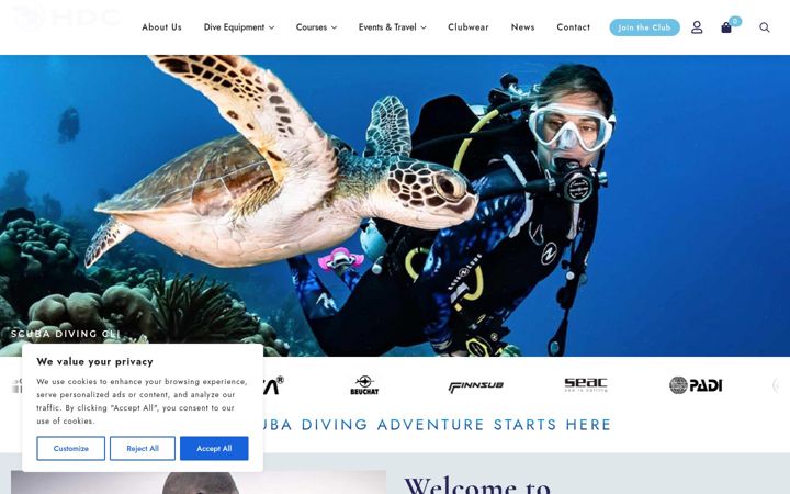 Screenshot of hertsdiveclub.co.uk