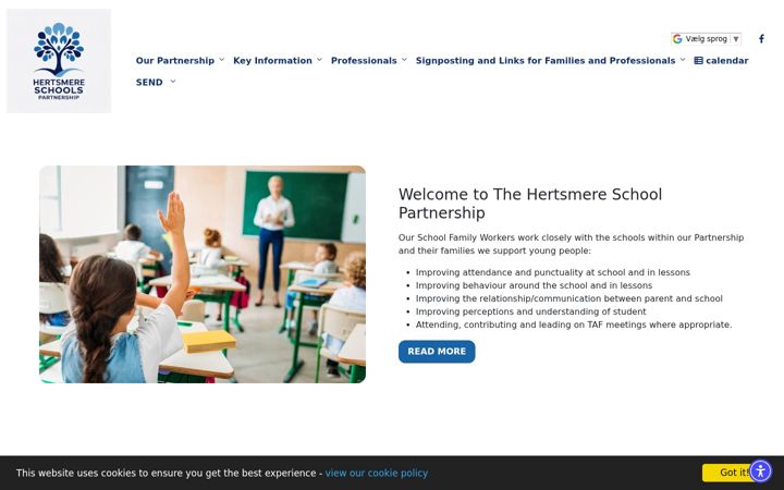Screenshot of hertsmereschoolpartnership.co.uk