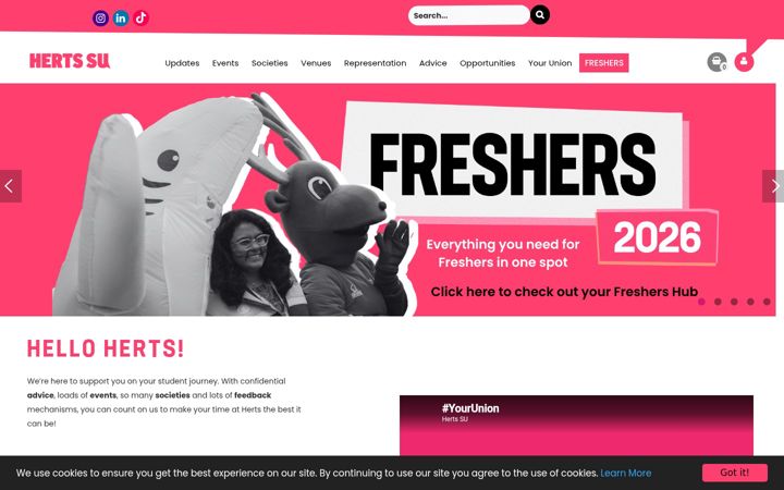 Screenshot of hertssu.com