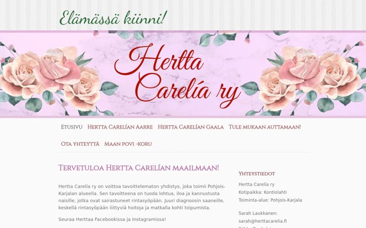 Screenshot of herttacarelia.fi