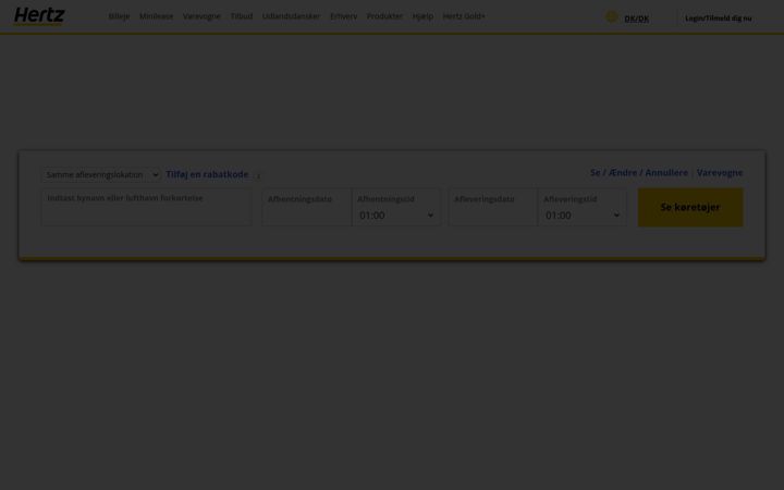 Screenshot of hertz.com