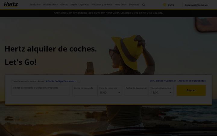 Screenshot of hertz.es