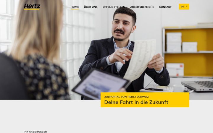 Screenshot of hertzcareer.ch