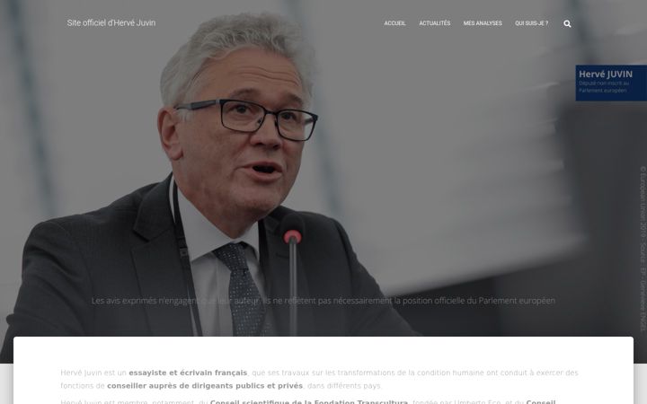 Screenshot of hervejuvin.com