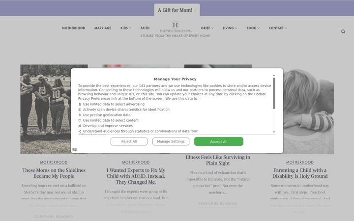 Screenshot of herviewfromhome.com