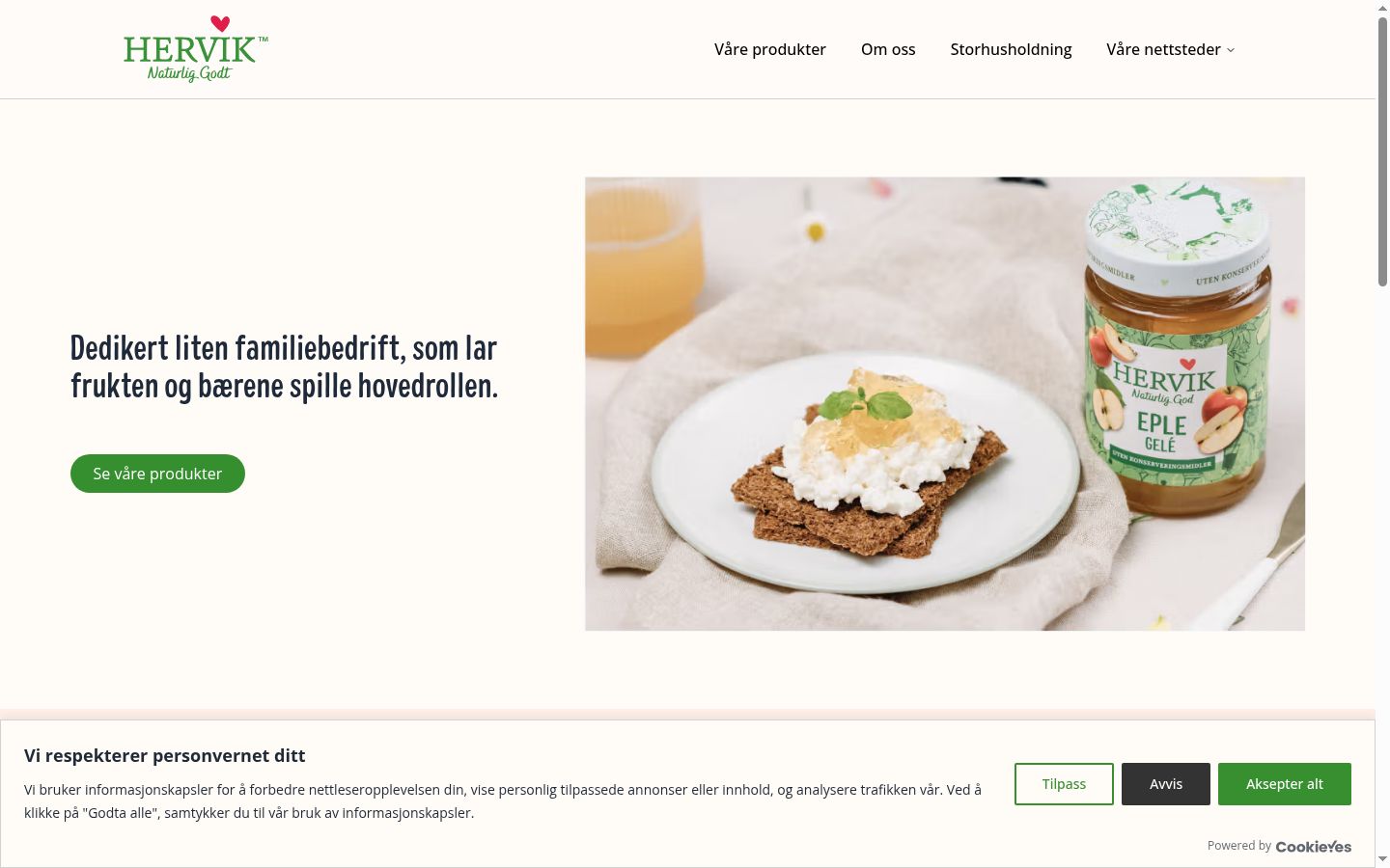 Screenshot of the consent banner shown before any interaction