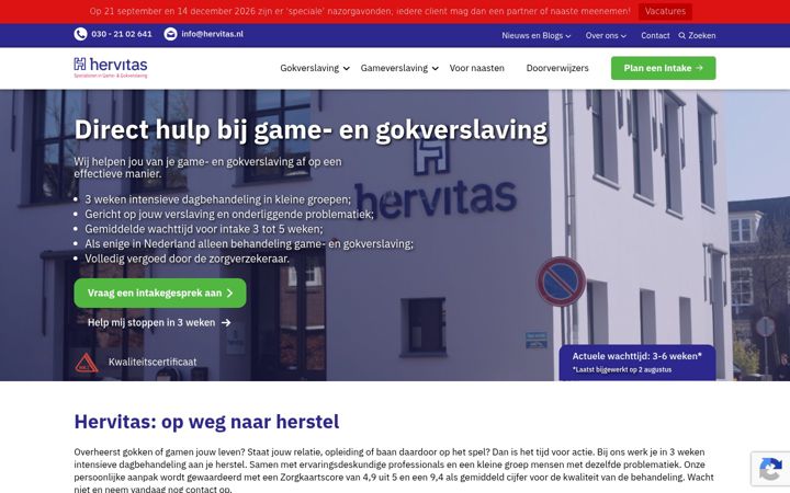 Screenshot of hervitas.nl