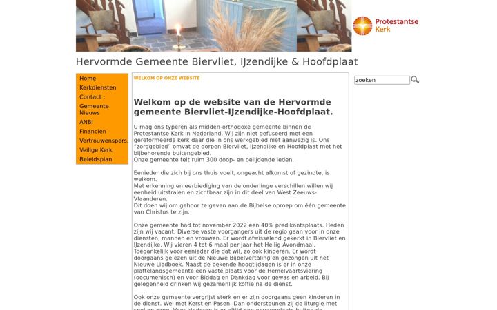 Screenshot of hervormdegemeente-b-ij-h.nl