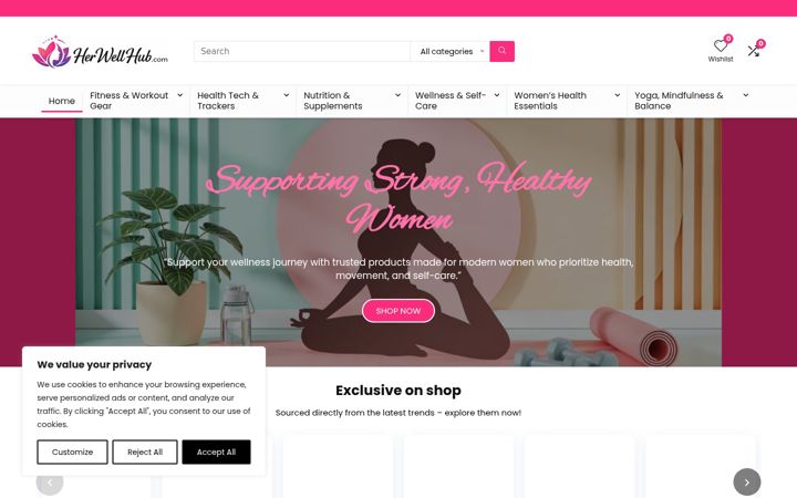 Screenshot of herwellhub.com