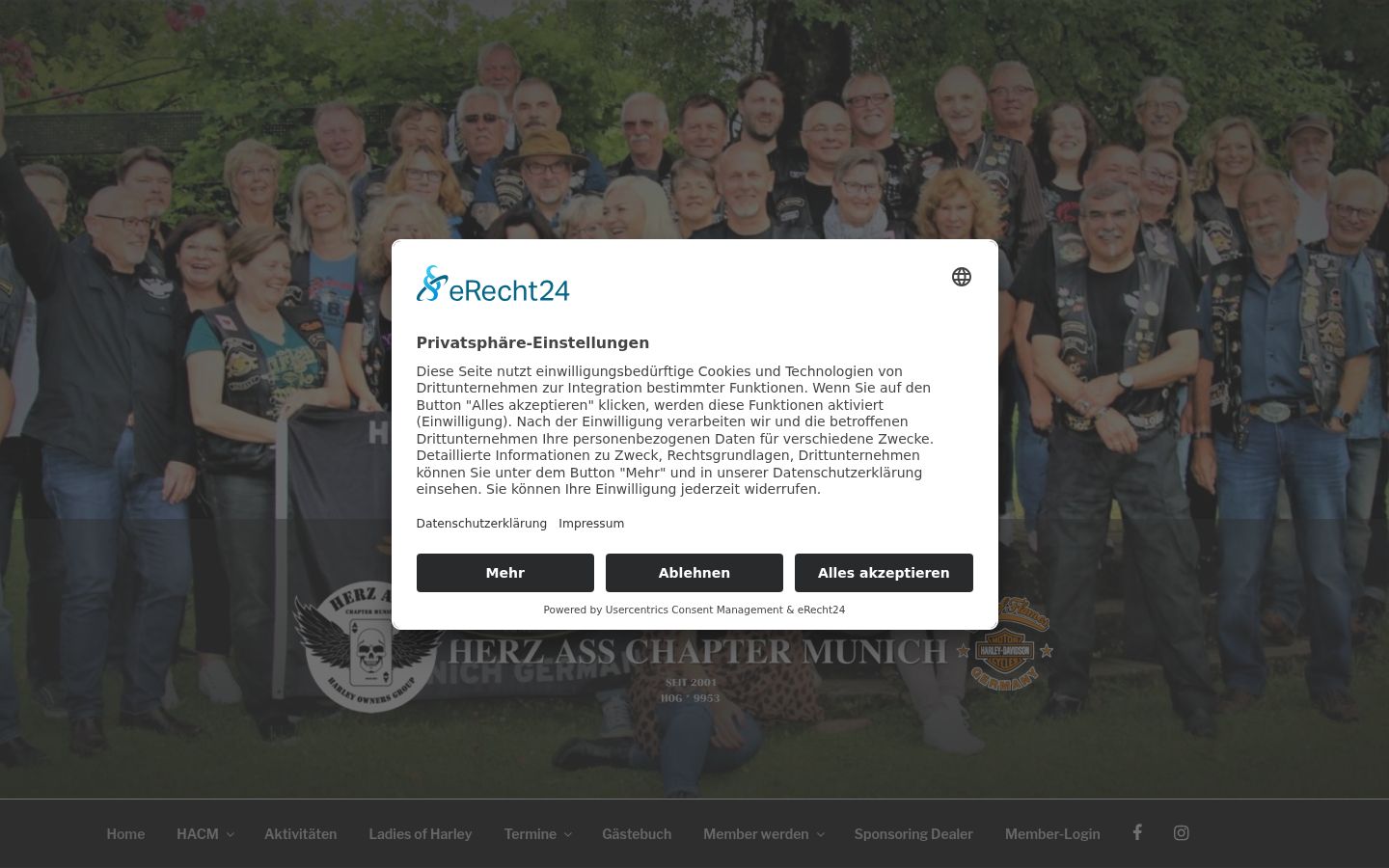Screenshot des Einwilligungsbanners vor jeglicher Interaktion