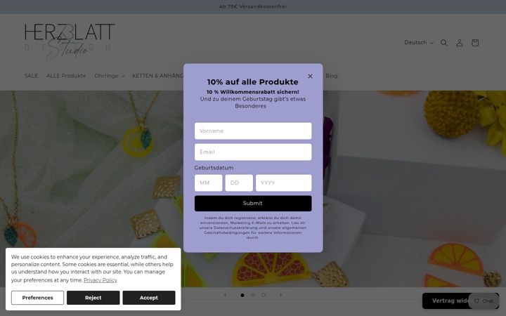 Screenshot of herz-blatt.com