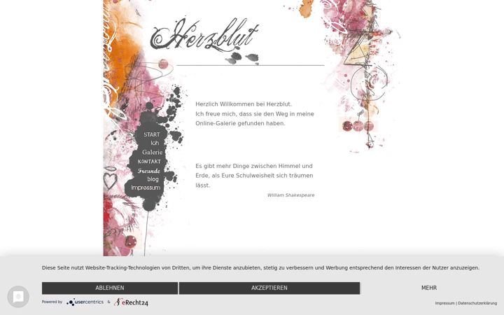 Screenshot of herzblut-galerie.de