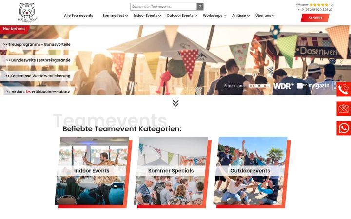 Screenshot of herzbluttigerevents.de