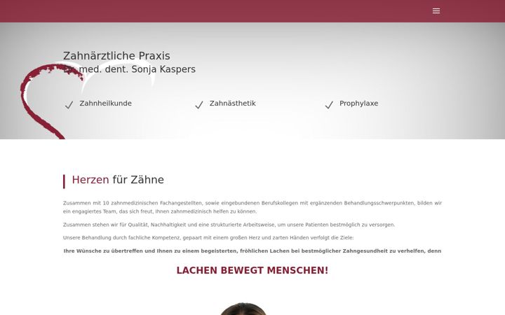 Screenshot of herzenfuerzaehne.de