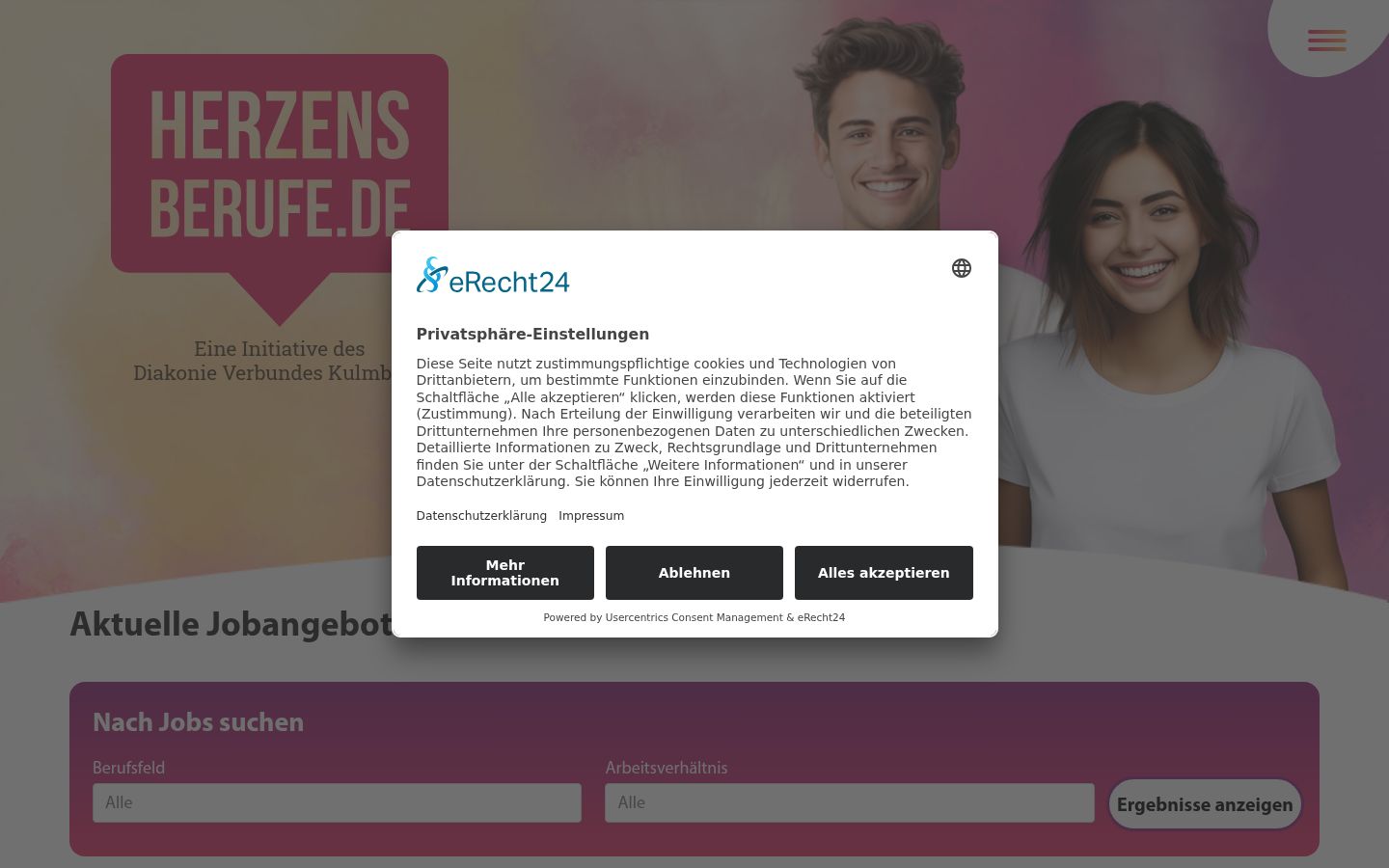 Screenshot tal-banner tal-kunsens muri qabel kwalunkwe interazzjoni
