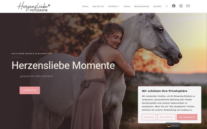 Screenshot of herzensliebe-fotografie.de