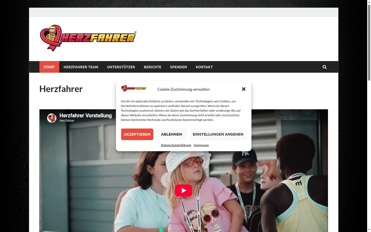 Screenshot of the consent banner shown before any interaction