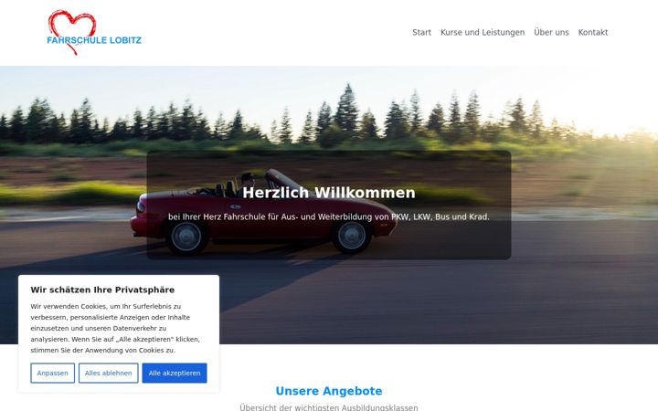 Screenshot of herzfahrschule.de
