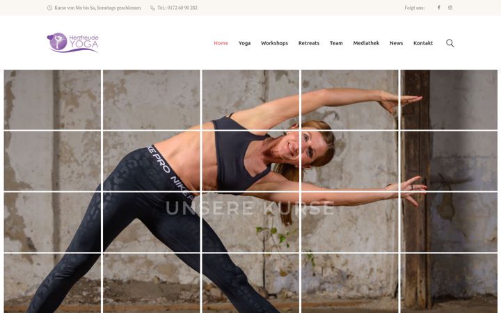 Screenshot of herzfreude-yoga.de