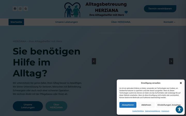 Screenshot of herziana.de