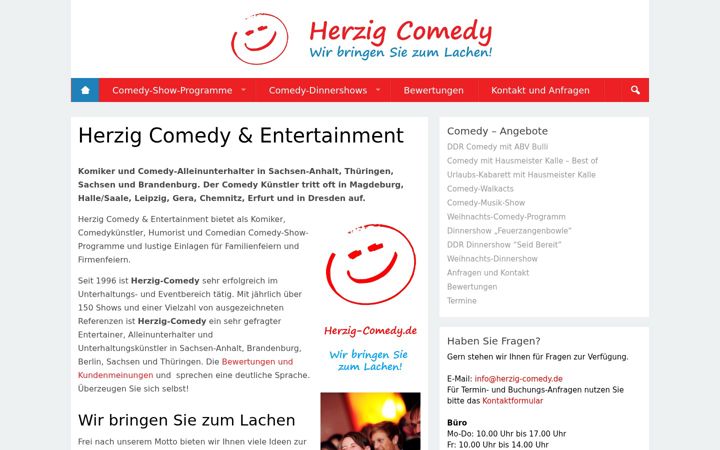 Screenshot of herzig-comedy.de