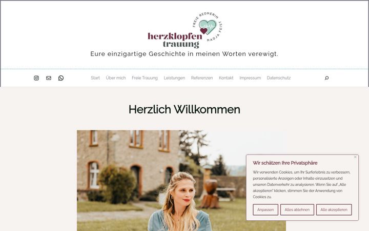Screenshot of herzklopfen-trauung.de