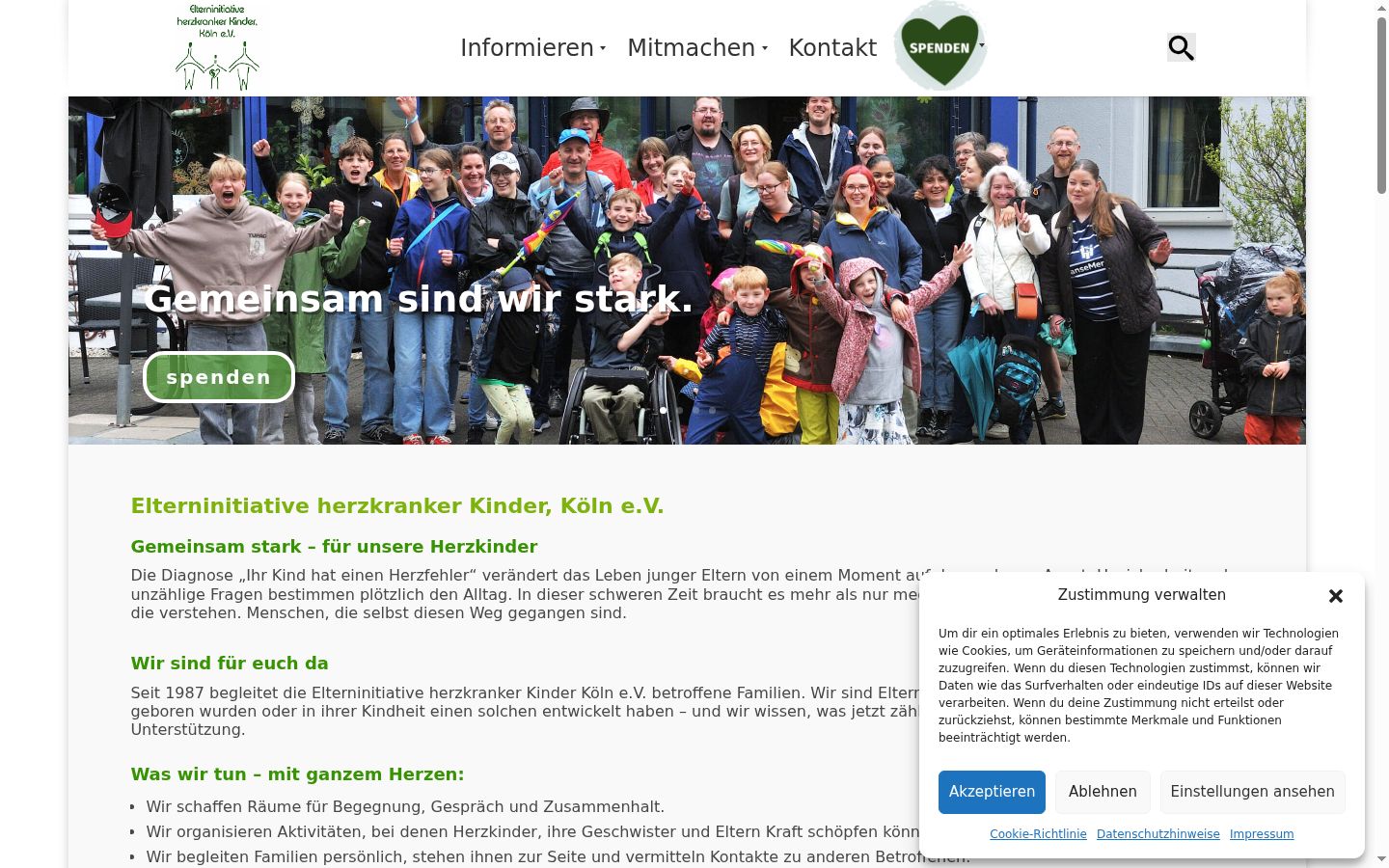 Screenshot of the consent banner shown before any interaction