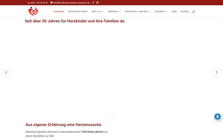 Screenshot of herzkranke-kinder-muenster.de