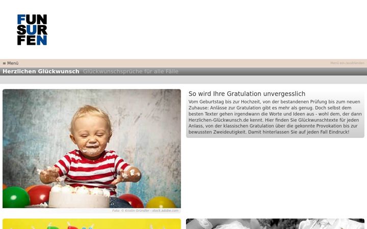 Screenshot of herzlichen-glueckwunsch.de