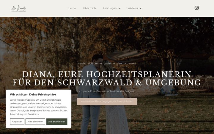 Screenshot of herzmomente-hochzeitsplanung.de