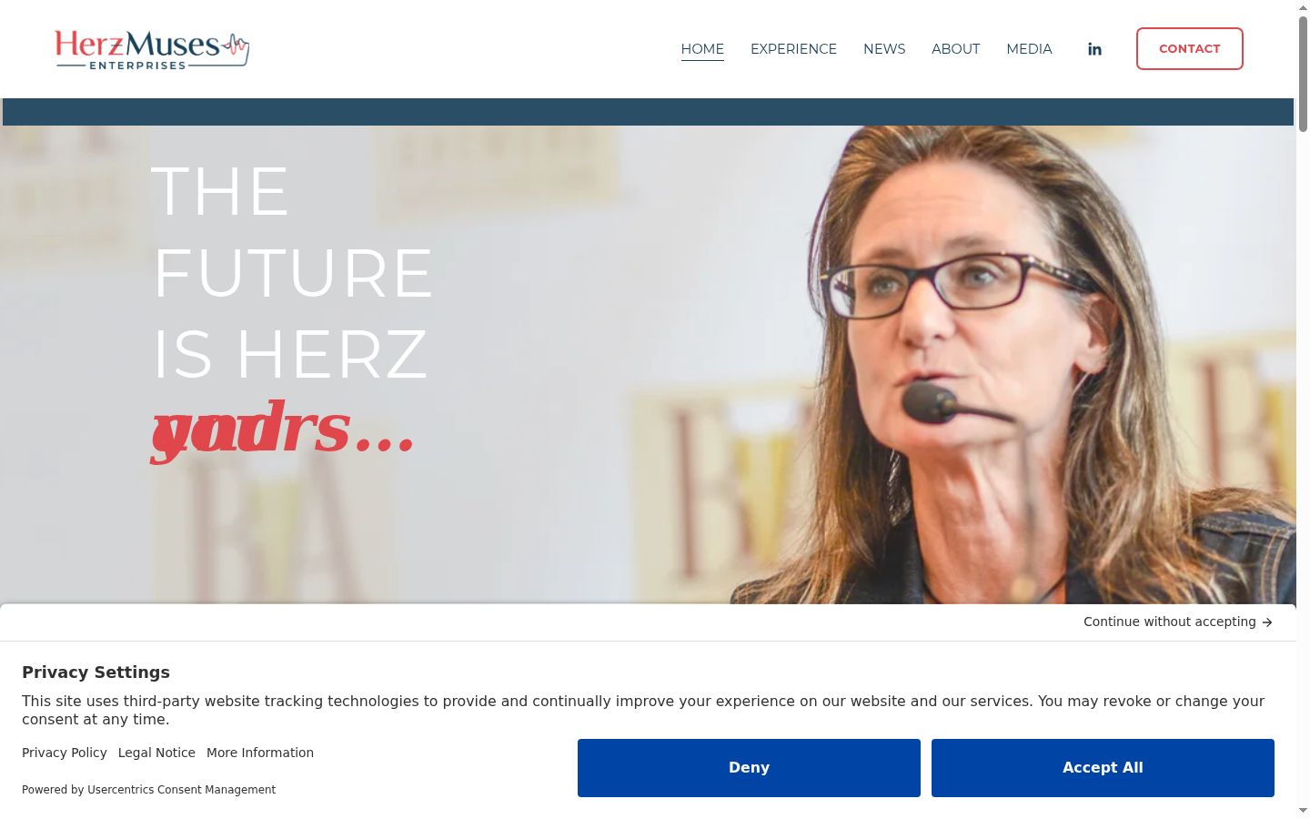 Screenshot of the consent banner shown before any interaction
