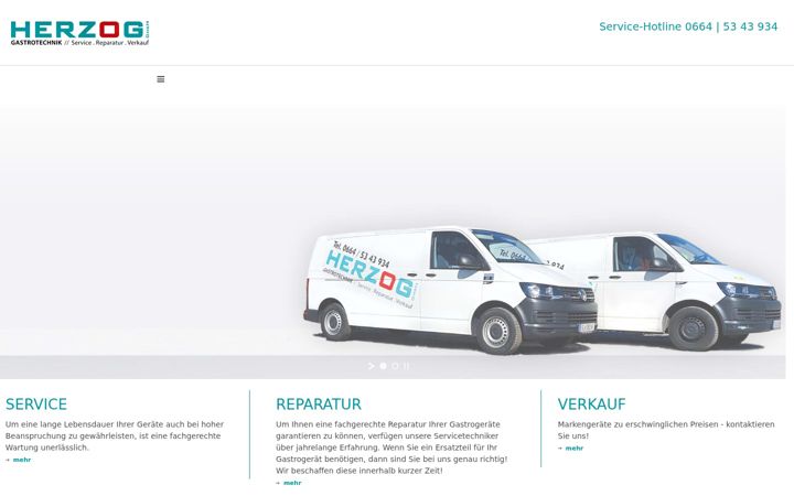 Screenshot of herzog-gastrotechnik.at