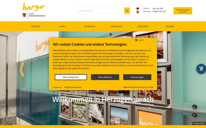 Screenshot of herzogenaurach.de
