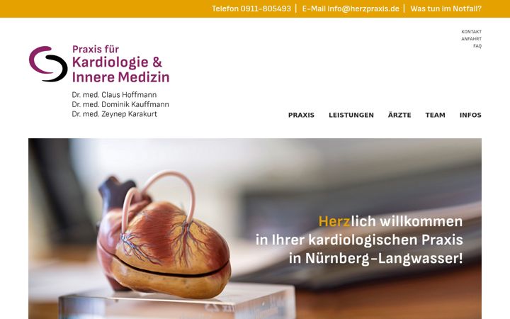 Screenshot of herzpraxis.de