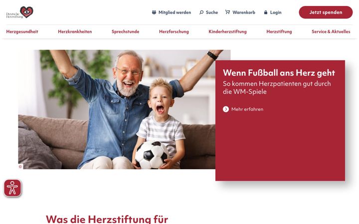 Screenshot of herzstiftung.de