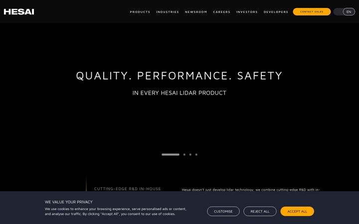 Screenshot of hesaitech.com