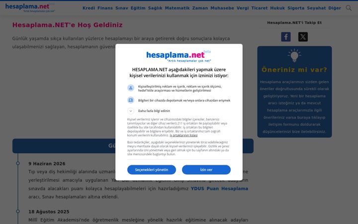 Screenshot of hesaplama.net